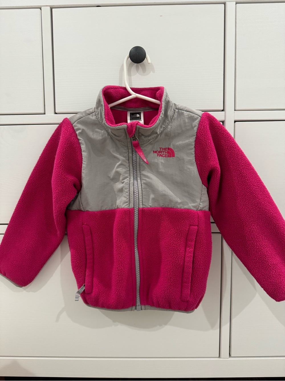 The North Face Toddler Fleece Jacket - Bright Pink with Gray Trim